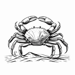 Beach Crab Sandy Shore Image vector isolated on white background.