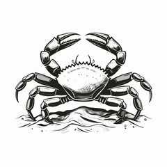 Beach Crab Sandy Shore Image vector isolated on white background.