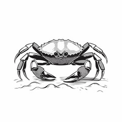 Beach Crab Sandy Shore Image vector isolated on white background.