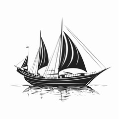 Traditional Dhows Stock Vectors and Vector Art Isolated on white background.