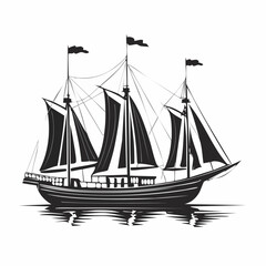 Traditional Dhows Stock Vectors and Vector Art Isolated on white background.