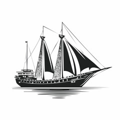 Traditional Dhows Stock Vectors and Vector Art Isolated on white background.