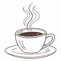 Hot coffee cup with steam icon