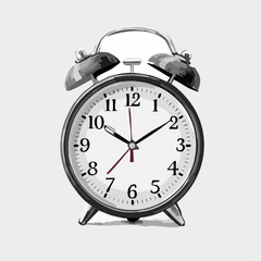 Black alarm clock image vector isolated on white background Vector Illustration