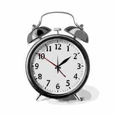 Black alarm clock image vector isolated on white background Vector Illustration
