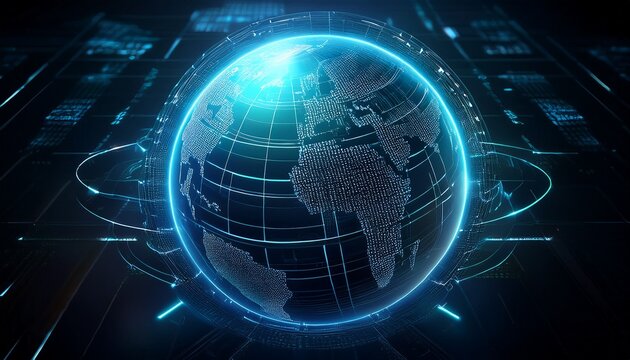 global technology earth digital world futuristic platform modern world