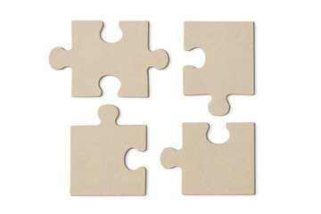 Puzzle pieces partially disconnected, symbolizing collaborative problem-solving strategies against transparent surface