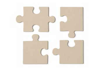 Puzzle pieces partially disconnected, symbolizing collaborative problem-solving strategies against transparent surface