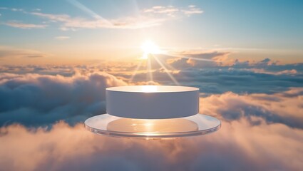 Heavenly Platform A Serene Sunrise Above the Clouds