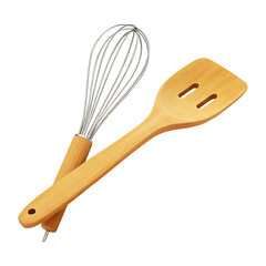 Wooden Kitchen Utensils Whisk and Spatula Set for Baking and Cooking