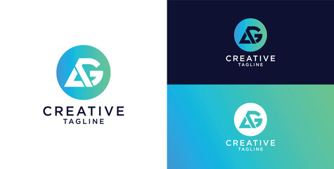letter AG logo design vector