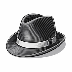 Stylish Fedora Hat Image Vector Isolated on white Background.