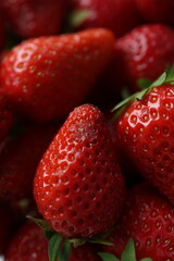 Fresh ripe strawberries.  For concepts related to healthy eating, organic products, summer fruits and natural products. Suitable for use in food blogs, advertising, packaging and health editorials. © Lisa