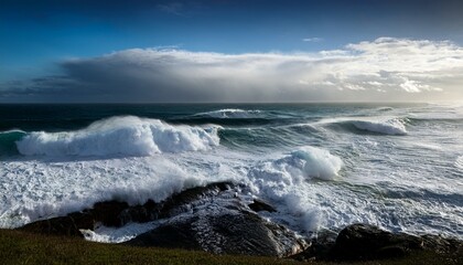 ocean breaks on shore