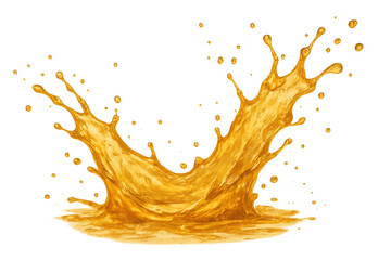 Obraz premium Refreshing orange juice splashing, creating dynamic droplets and a vibrant, isolated image on a transparent background