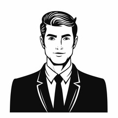 Business Man Looking Forward Image vector isolated on white background.