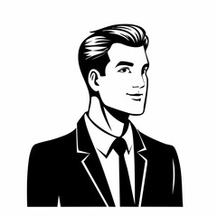 Business Man Looking Forward Image vector isolated on white background.