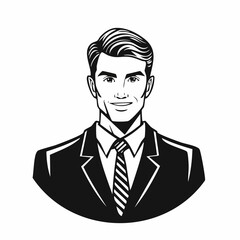 Business Man Looking Forward Image vector isolated on white background.