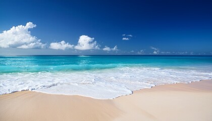 Fototapeta premium beautiful tropical white sand beach on sunny day and copy space