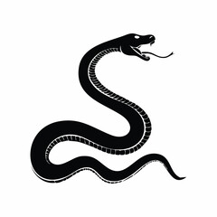 Black Mamba Snake Silhouette Image Vector Illustration on white background