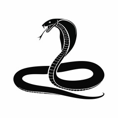 Black Mamba Snake Silhouette Image Vector Illustration on white background