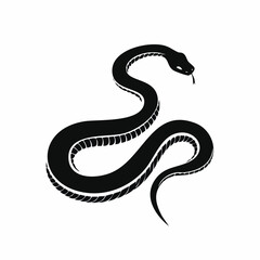 Black Mamba Snake Silhouette Image Vector Illustration on white background
