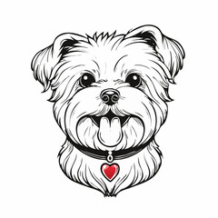 Cute Maltese dog with tongue out image vector isolated on white background.