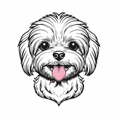 Cute Maltese dog with tongue out image vector isolated on white background.