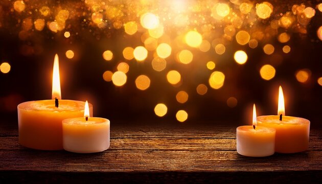 all saints day greeting banner with bokeh effect all hallows day solemnity of all saints candles with fire on shiny background
