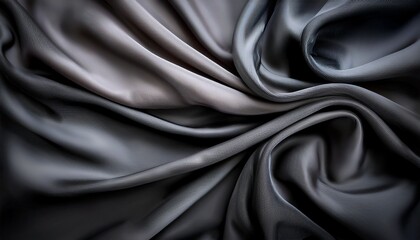 Obraz premium abstract dark gray silk satin fabric texture background