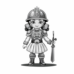 Vintage Style Toy Soldier Action Figure With Realistic Design vector isolated on white background.