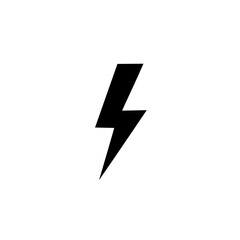 Black lightning bolt icon in minimalist design  