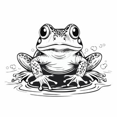 Frog sitting on the water image vector isolated on white background.