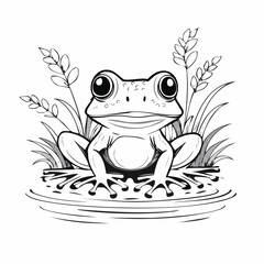 Frog sitting on the water image vector isolated on white background.