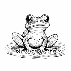 Frog sitting on the water image vector isolated on white background.