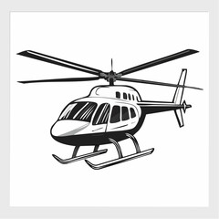 Passenger helicopter flying through the sky Image vector isolated on white background.