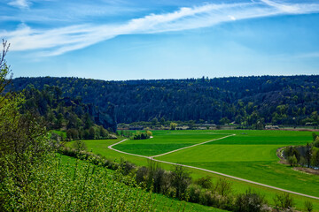 Fototapeta premium a beautiful day in the ancient town of Dollnstein
