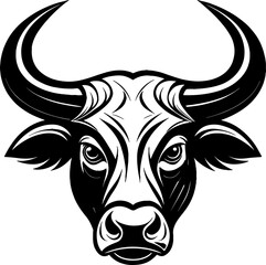 Stylized bull head graphic design element