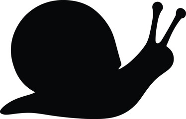 Silhouette snail cute garden creature crawling animal Vector Illustration