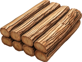 Stacked Logs with Intricate Wood Grain Patterns