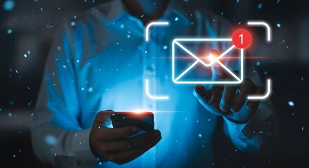 Digital Inbox: New Message Notification on Mobile Device