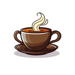 Obraz premium Professional Hot Coffee Cup Icon Vector Illustration for Cafe Menus and Websites