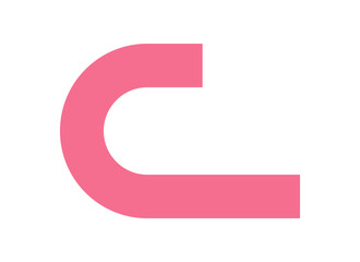 Brutalist curve icon sticker. Minimal abstract shape symbol. Modern element of brutalism, flat style, y2k aesthetic, potential for contemporary design applications.