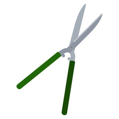 Hedge shears for pruning in flat design vector icon
