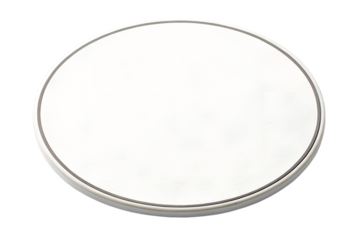 Elegant White Round Plate with Subtle Gray Rim Perfect for Modern Dining