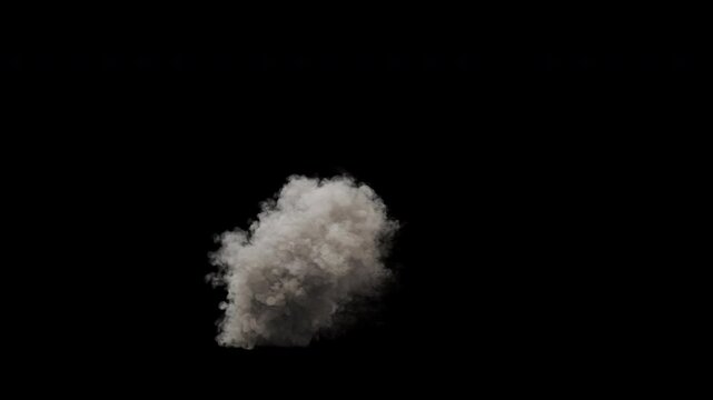 Smoke column thick 09, 4k 30p, alpha channel for transparent background