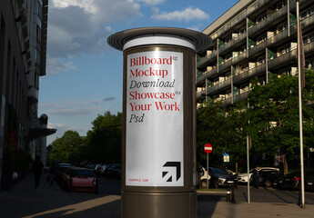 Tall Outdoor Billboard Mockup