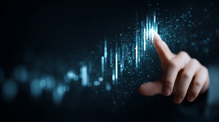 Digital Technology Abstract Background Futuristic Data Visualization Business Finance Modern Innovation Progress Development Growth Graphic Design Element Blue Light Technology    