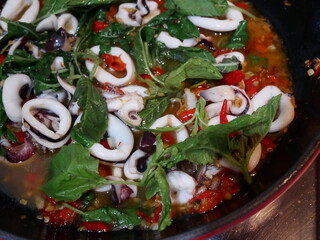 Spicy squid salad