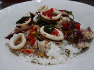 Spicy squid salad